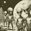 Classic Grey Aliens Laser Printed Sign