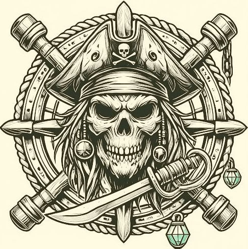 Striking Skull and Crossbones Laser Printed Sign