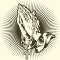 Praying Hands Laser Printed Sign