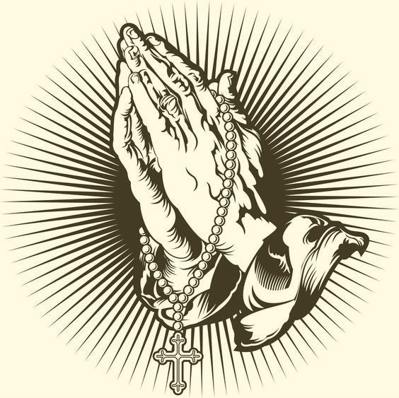 Praying Hands Laser Printed Sign