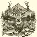 Majestic Deer by the Lake