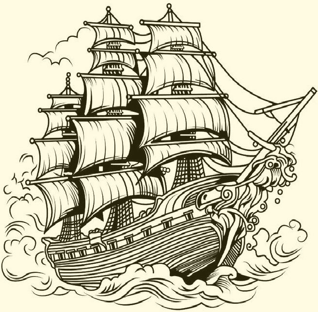 Majestic Sailing Ship Laser Printed Sign