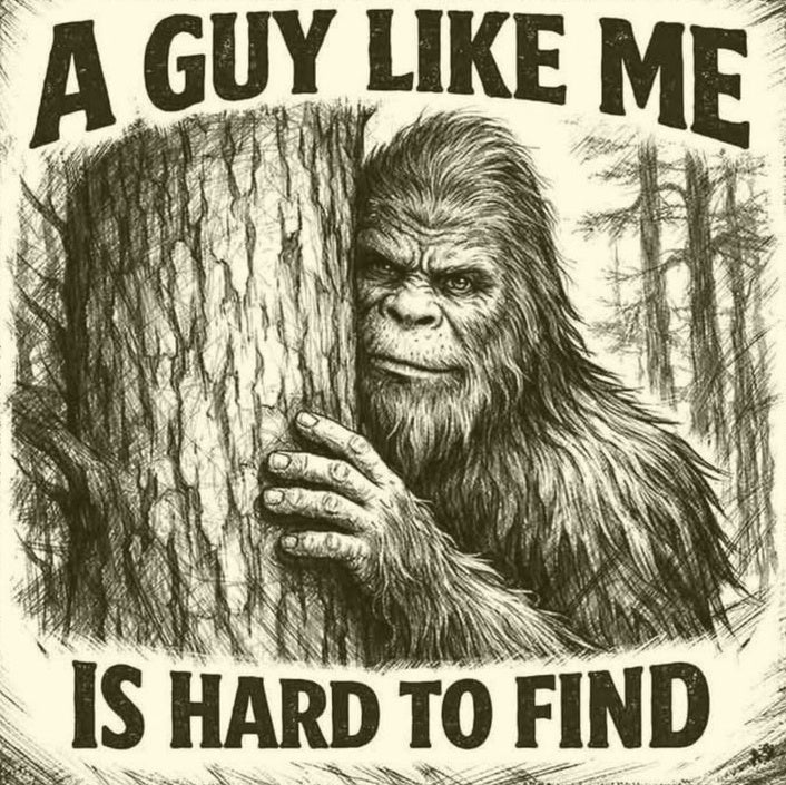 Bigfoot Peeking Laser Printed Sign