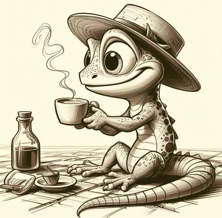 Whimsical Gecko Laser Printed Sign.