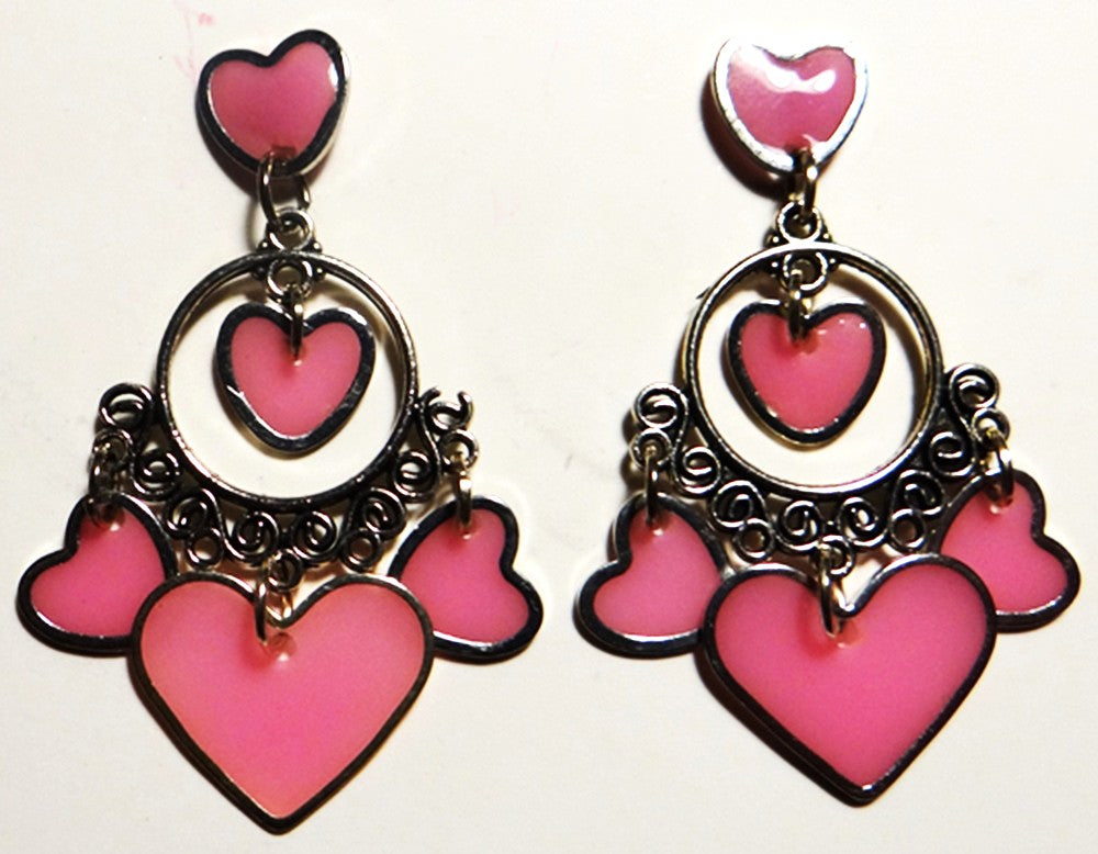 Five Heart Chandelier Earring Set
