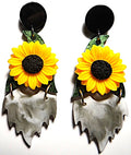 Sunflower with Gnome Beard Earring Set
