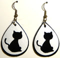Black Cat Silhouette Earring Set