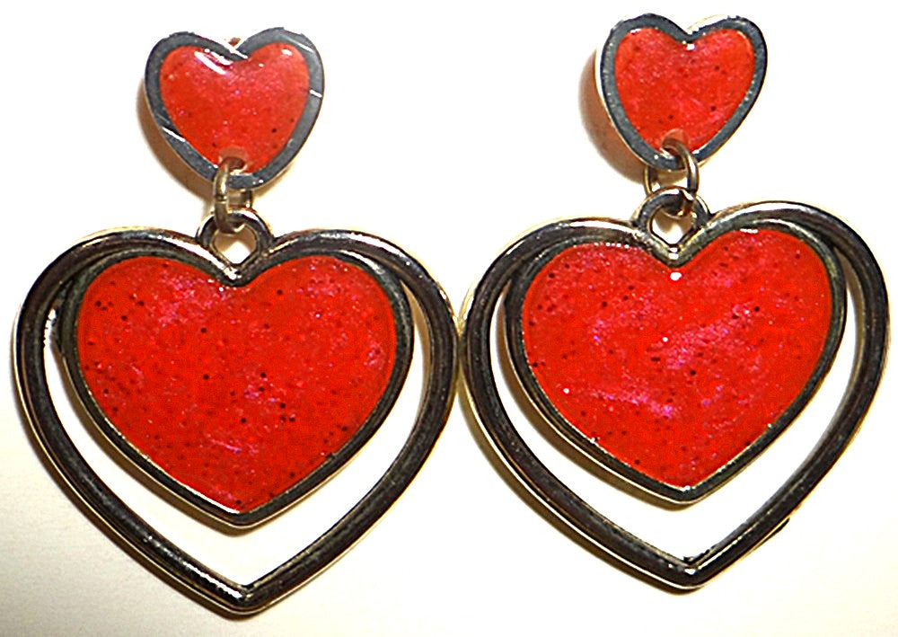 Adorable Double Heart Earring Set