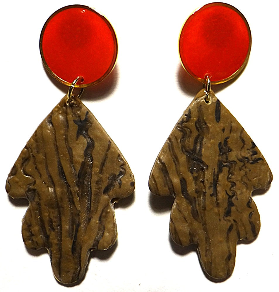 Leaf-Shaped Dangle Earring Set