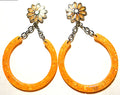 Sparkling Orange Hoop Earring Set
