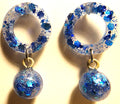 Blue Glitter Hoop Earring Set