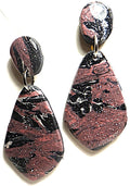 Marbled Design Teardrop Shape Earring Set