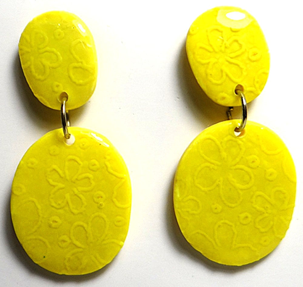 Vibrant Yellow Dangle Earring Set