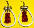 Red Gummy Bear Hoop Earring Set