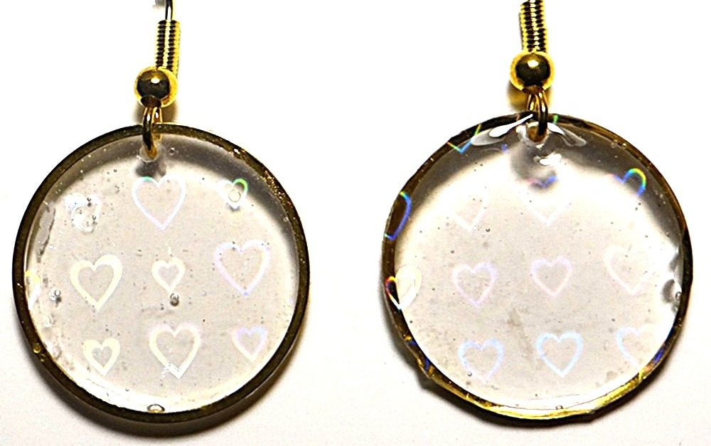 Holographic Heart Confetti Earring Set