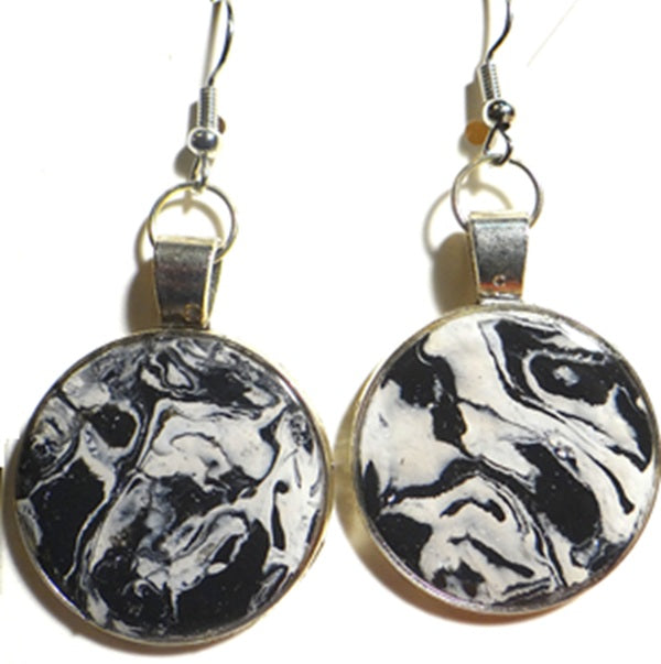 Swirling Marbled Effect Earring Set