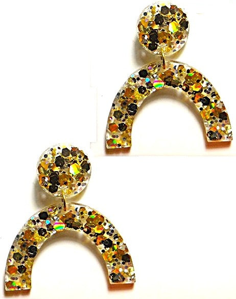Rainbow-Shaped Dangle Earring Set