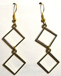 Double Diamond Design Drop Earring Set