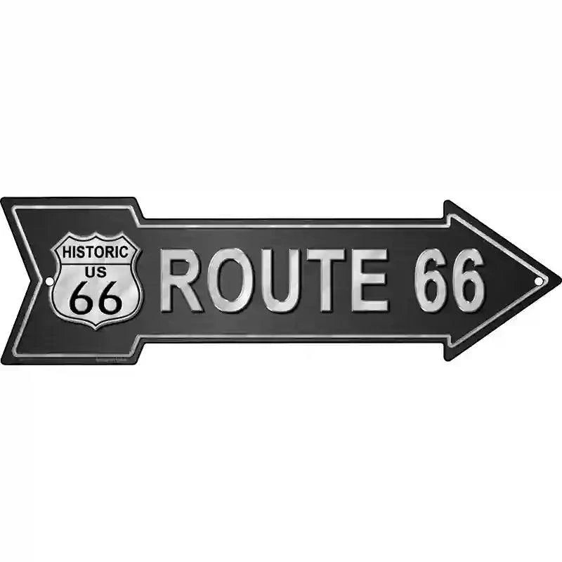 Route 66 Novelty Metal Arrow Sign 17" x 5" Sign (A)