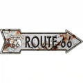 Rusty Route 66 Novelty Metal Arrow Sign 17" x 5" Sign (A)