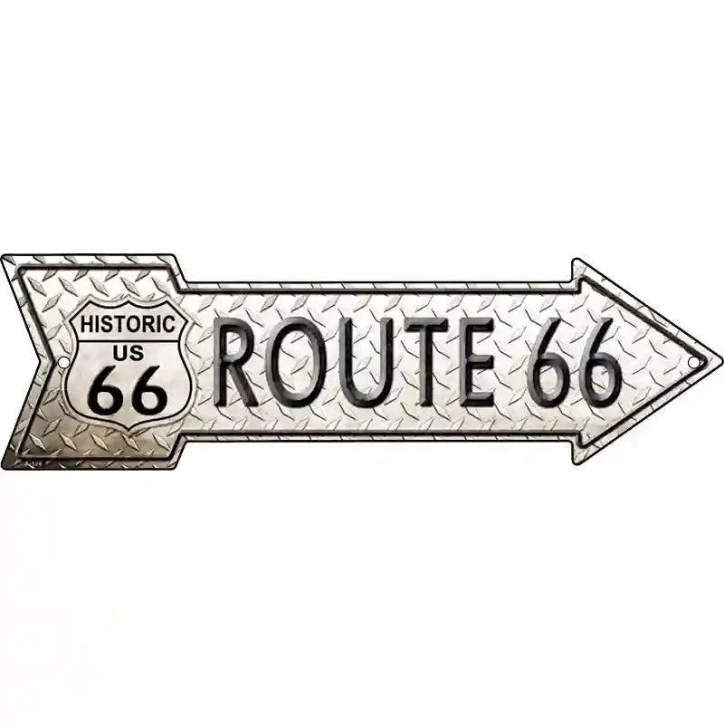 Diamond Route 66 Novelty Metal Arrow Sign 17" x 5" Sign (A)