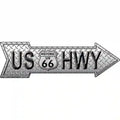 Diamond US Highway Novelty Metal Arrow Sign 17" x 5" Sign (A)