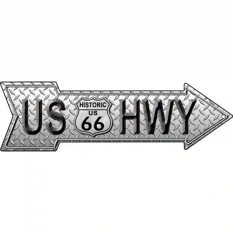 Diamond US Highway Novelty Metal Arrow Sign 17" x 5" Sign (A)