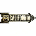 Vintage Route 66 California Novelty Metal Arrow Sign 17" x 5" Sign (A)