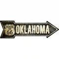 Vintage Route 66 Oklahoma Novelty Metal Arrow Sign 17" x 5" Sign (A)