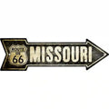 Vintage Route 66 Missouri Novelty Metal Arrow Sign 17" x 5" Sign (A)