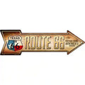 Route 66 Texas Flag Novelty Metal Arrow Sign 17" x 5" Sign (A)