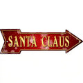 Santa Claus Novelty Metal Arrow Sign 17" x 5" Sign (A)