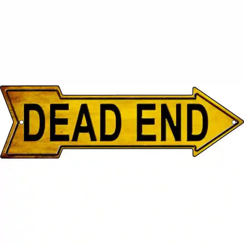 Dead End Novelty Metal Arrow Sign 17" x 5" Sign (A)