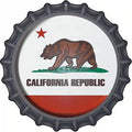 California State Flag Novelty Metal Bottle Cap Sign BC-104 12" Sign (BC)