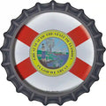 Florida State Flag Novelty Metal Bottle Cap Sign BC-108 12" Sign (BC)
