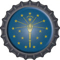 Indiana State Flag Novelty Metal Bottle Cap Sign BC-113 12" Sign (BC)