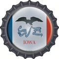 Iowa State Flag Novelty Metal Bottle Cap Sign BC-114 12" Sign (BC)