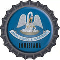 Louisiana State Flag Novelty Metal Bottle Cap Sign BC-117 12" Sign (BC)