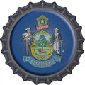 Maine State Flag Novelty Metal Bottle Cap Sign BC-118 12" Sign (BC)