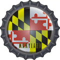 Maryland State Flag Novelty Metal Bottle Cap Sign BC-119 12" Sign (BC)