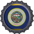 Minnesota State Flag Novelty Metal Bottle Cap Sign BC-122 12" Sign (BC)