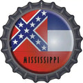 Mississippi State Flag Novelty Metal Bottle Cap Sign BC-123 12" Sign (BC)