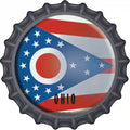 Ohio State Flag Novelty Metal Bottle Cap Sign BC-134 12" Sign (BC)