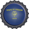 Oregon State Flag Novelty Metal Bottle Cap Sign BC-136 12" Sign (BC)