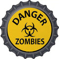 Danger Zombies Novelty Metal Bottle Cap Sign BC-170 12" Sign (BC)
