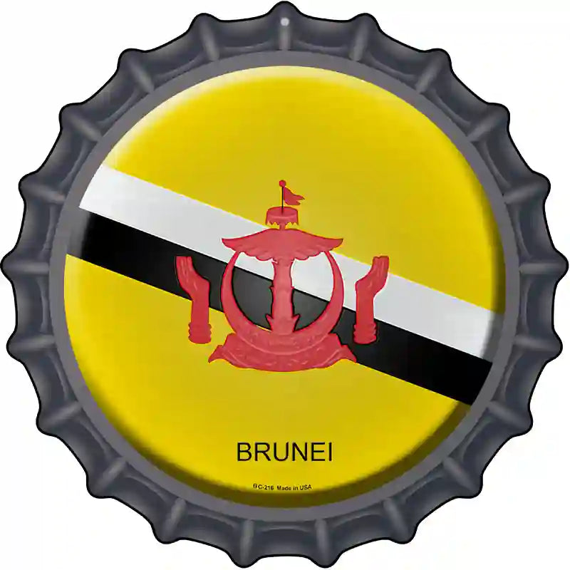 Brunei Novelty Metal Bottle Cap Sign BC-216 12" Sign (BC)