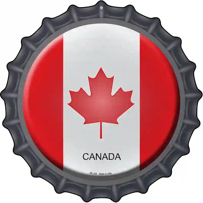Canada Novelty Metal Bottle Cap Sign BC-223 12" Sign (BC)