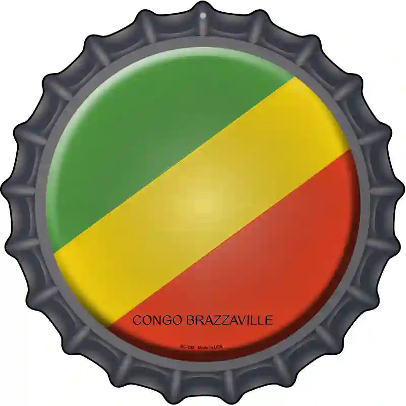 Congo Brazzaville Novelty Metal Bottle Cap Sign BC-239 12" Sign (BC)
