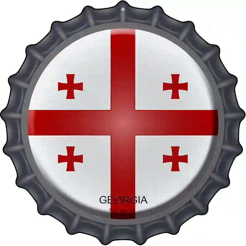 Georgia Novelty Metal Bottle Cap Sign BC-277 12" Sign (BC)