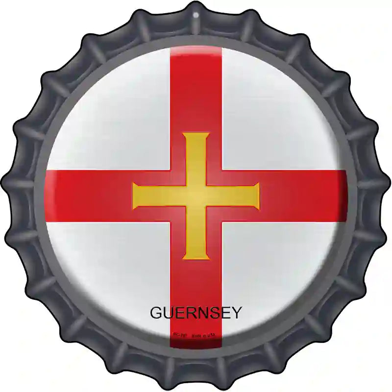 Guernsey Novelty Metal Bottle Cap Sign BC-287 12" Sign (BC)